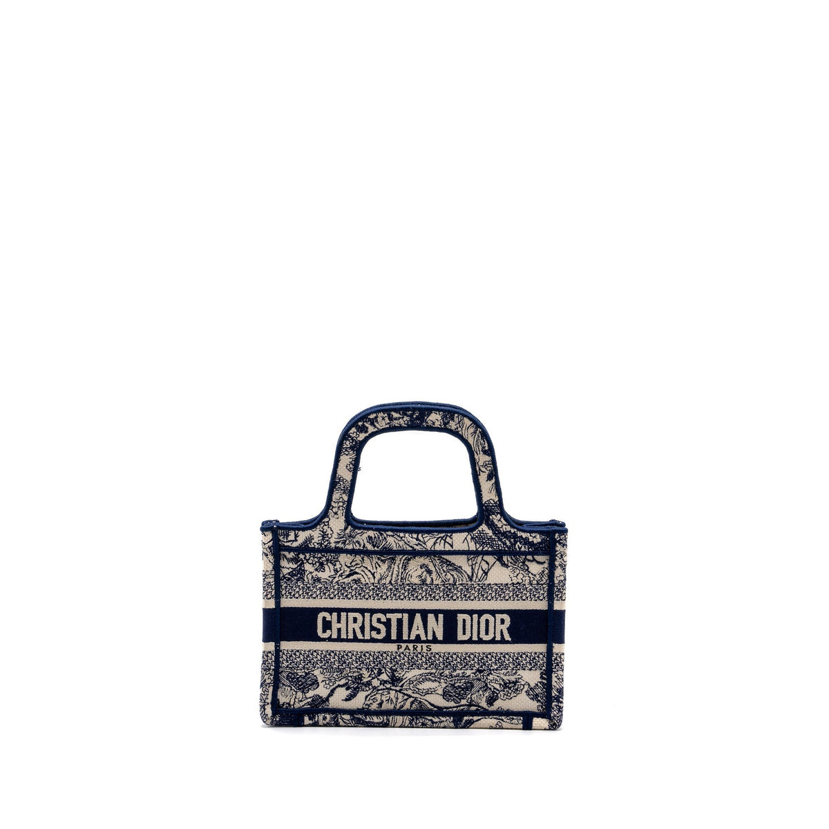 DIOR MINI BOOK TOTE LIMITED EDITION TOILE DE JOUY REVERSE EMBROIDERY