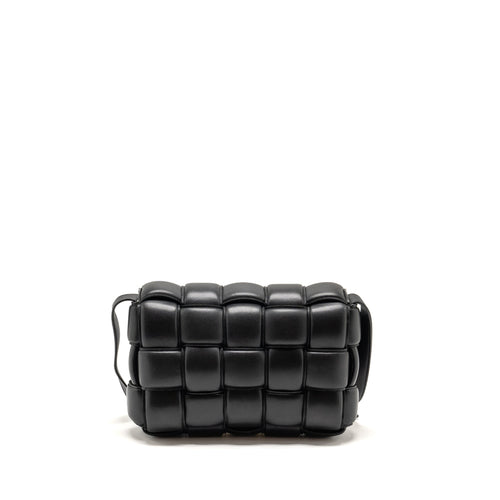 BOTTEGA VENETA PADDED CASSETTE LAMBSKIN BLACK GHW