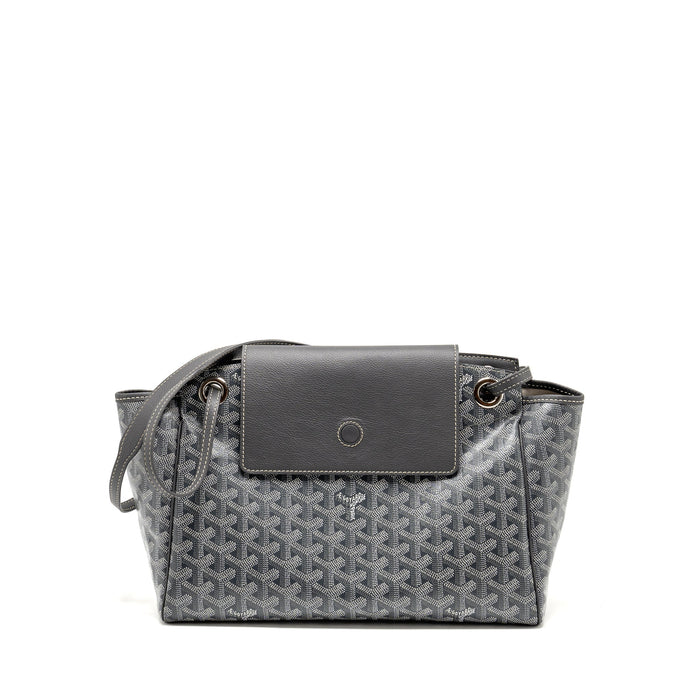 GOYARD ROUETTE SOUPLE PM BAG GOYARDLINE CANVAS / CALFSKIN GREY SHW