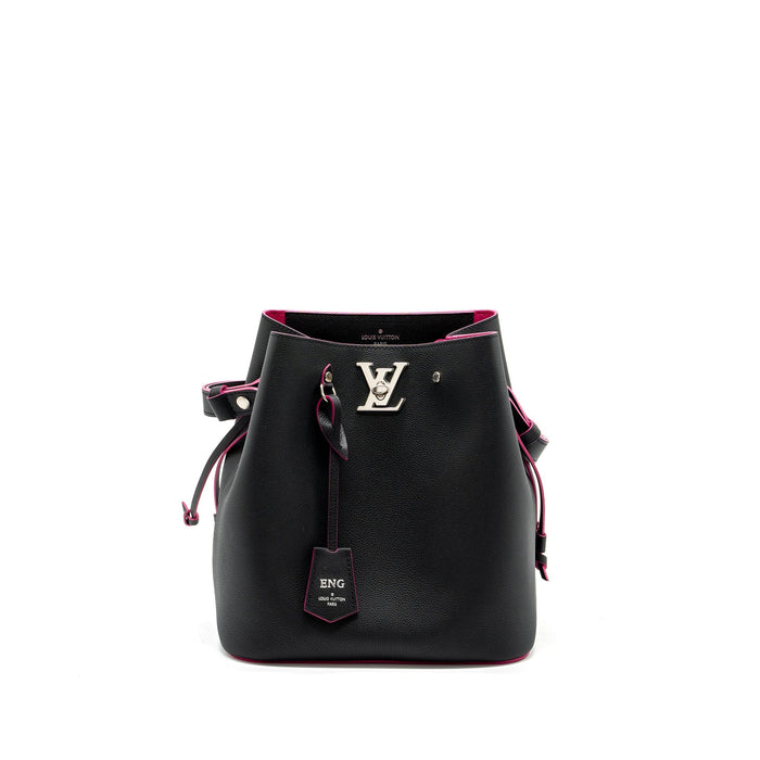 LOUIS VUITTON LOCKME BUCKET BAG CALFSKIN BLACK/PINK SHW