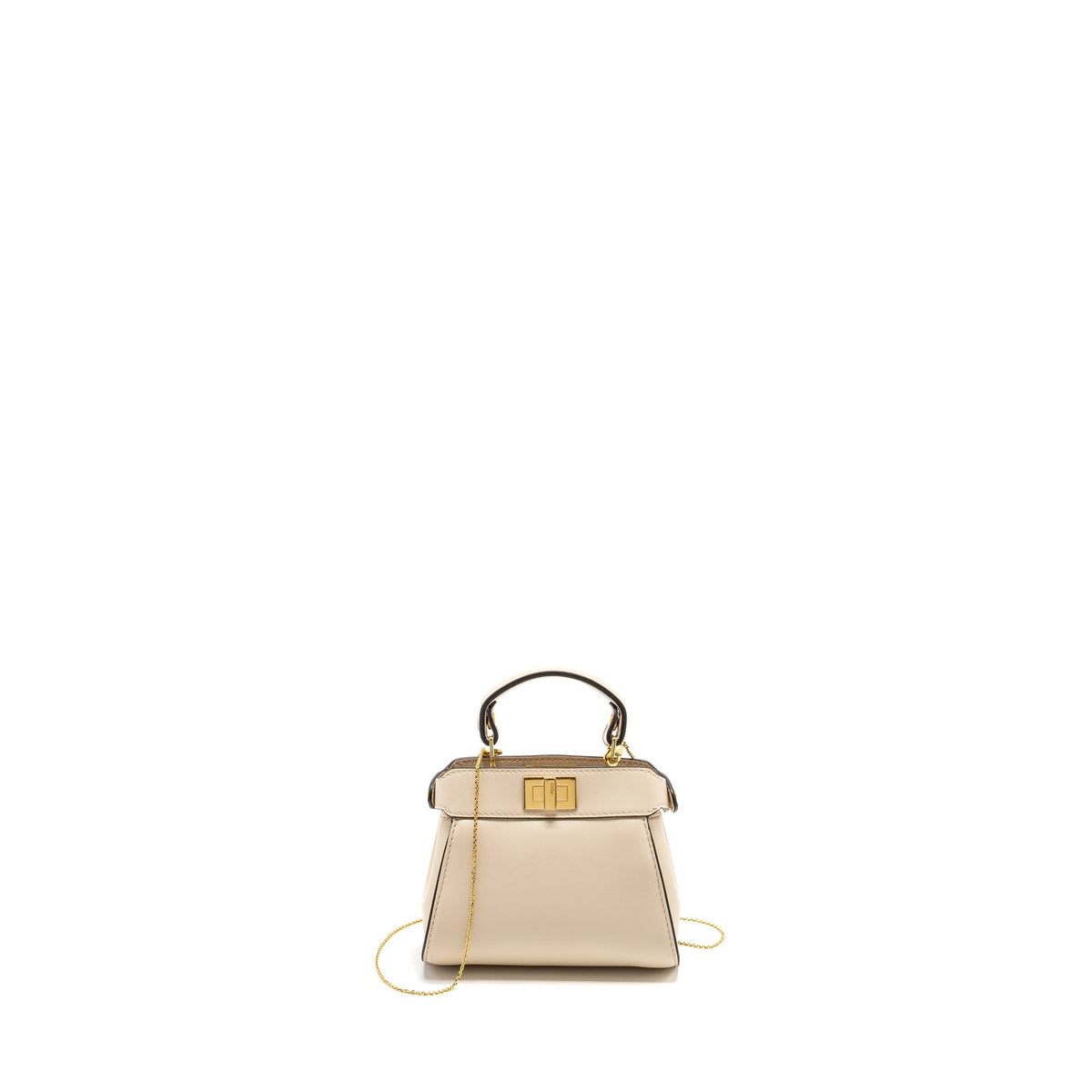 FENDI NANO PEEKABOO LAMBSKIN WHITE GHW