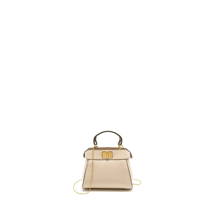 FENDI NANO PEEKABOO LAMBSKIN WHITE GHW