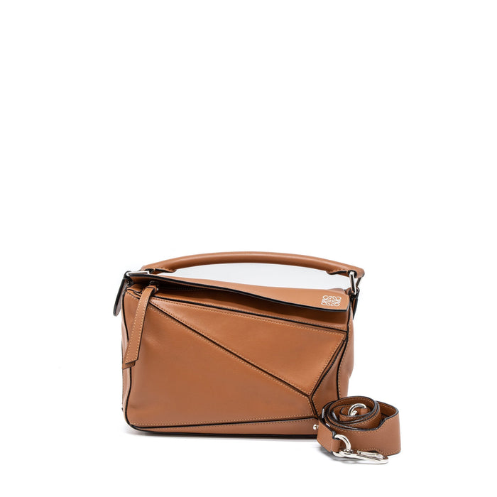 LOEWE SMALL PUZZLE BAG CALFSKIN TAN SHW