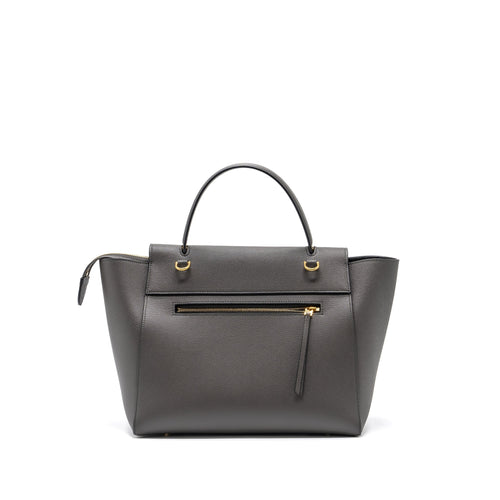 CELINE MINI BELT BAG GRAINED CALFSKIN DARK GREY GHW