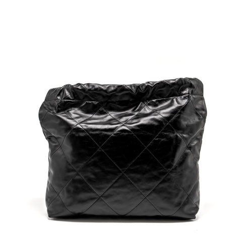 CHANEL MEDIUM 22 SHINY CALFSKIN BLACK SHW (MICROCHIP)