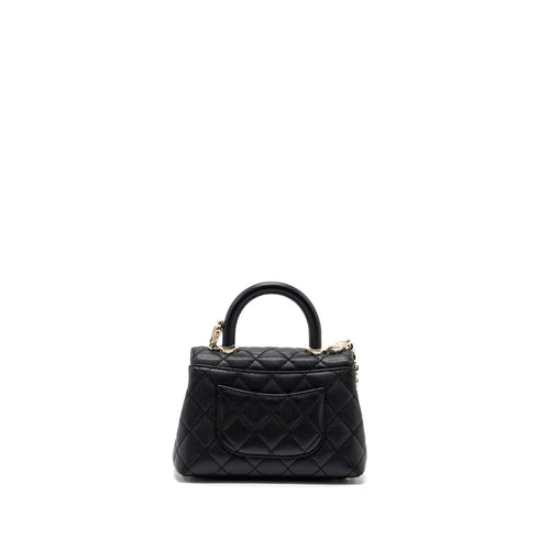 CHANEL COCO HANDLE MINI CAVIAR BLACK LGHW (MICROCHIP)