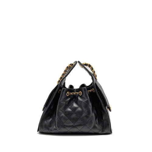 CHANEL SMALL 25 BAG CAVIAR BLACK GHW (MICROCHIP)