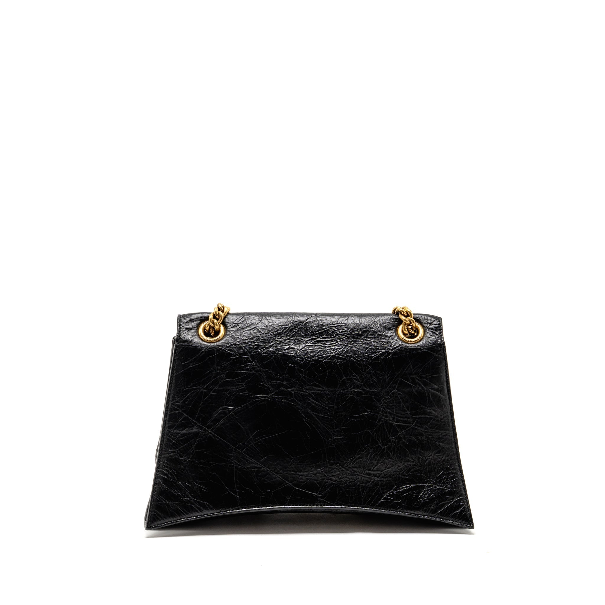 BALENCIAGA MEDIUM WOMEN’S CRUSH CHAIN BAG CALFSKIN BLACK GHW