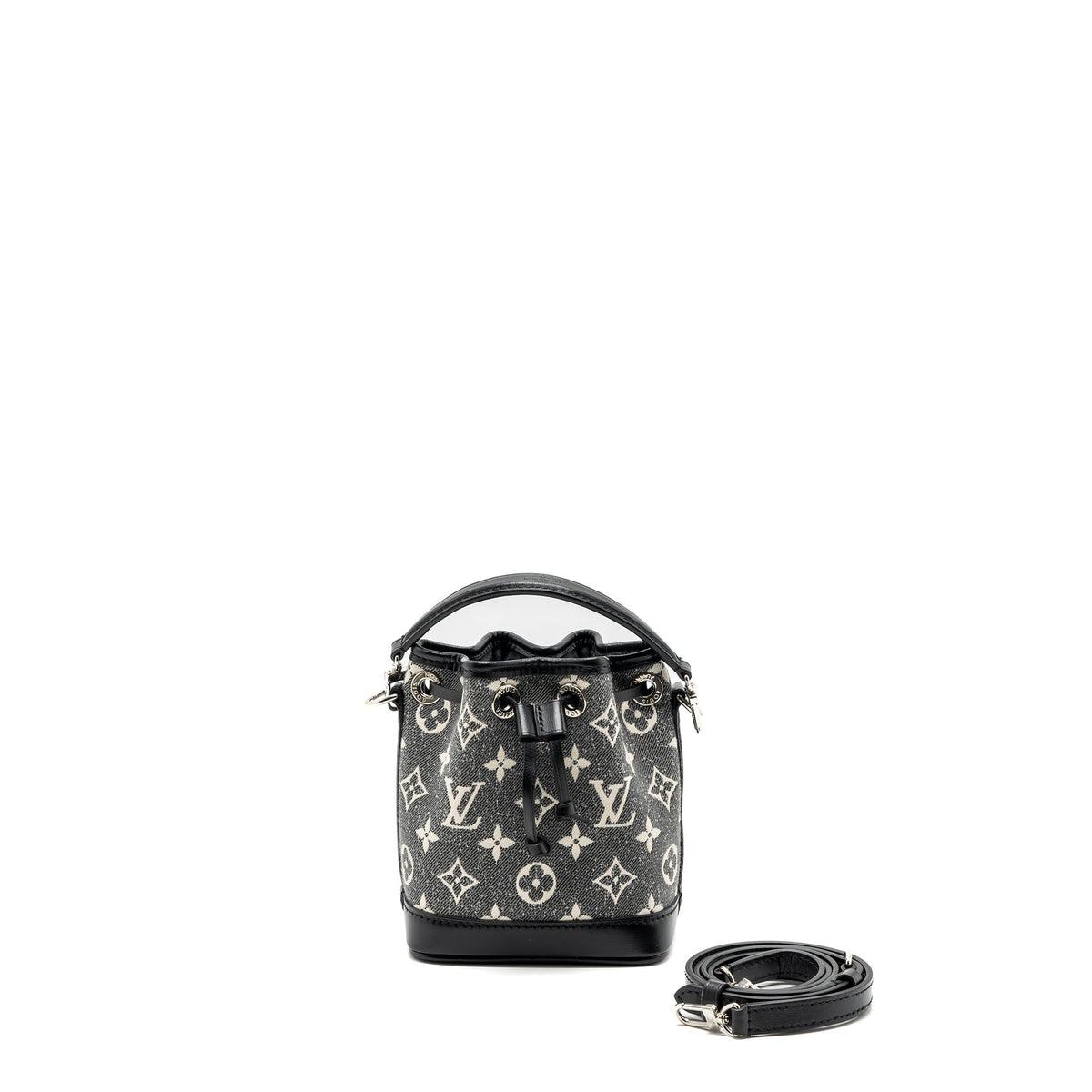 LOUIS VUITTON NANO NOE JACQUARD DENIM BLACK MULTICOLOUR SHW (NEW VERSION)