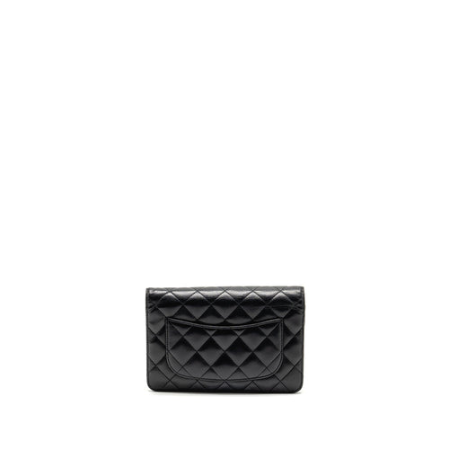CHANEL CLASSIC WALLET ON CHAIN LAMBSKIN BLACK SHW