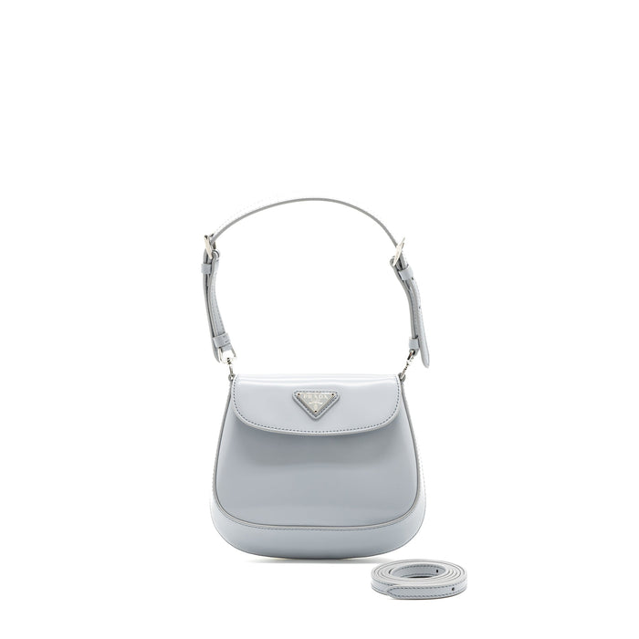 PRADA CLEO MINI BAG BRUSHED LEATHER CORNFLOWER BLUE SHW