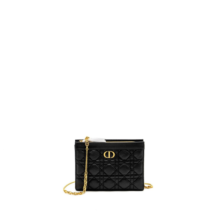 DIOR CARO EVERY DIOR POUCH SUPPLE CALFSKIN BLACK GHW