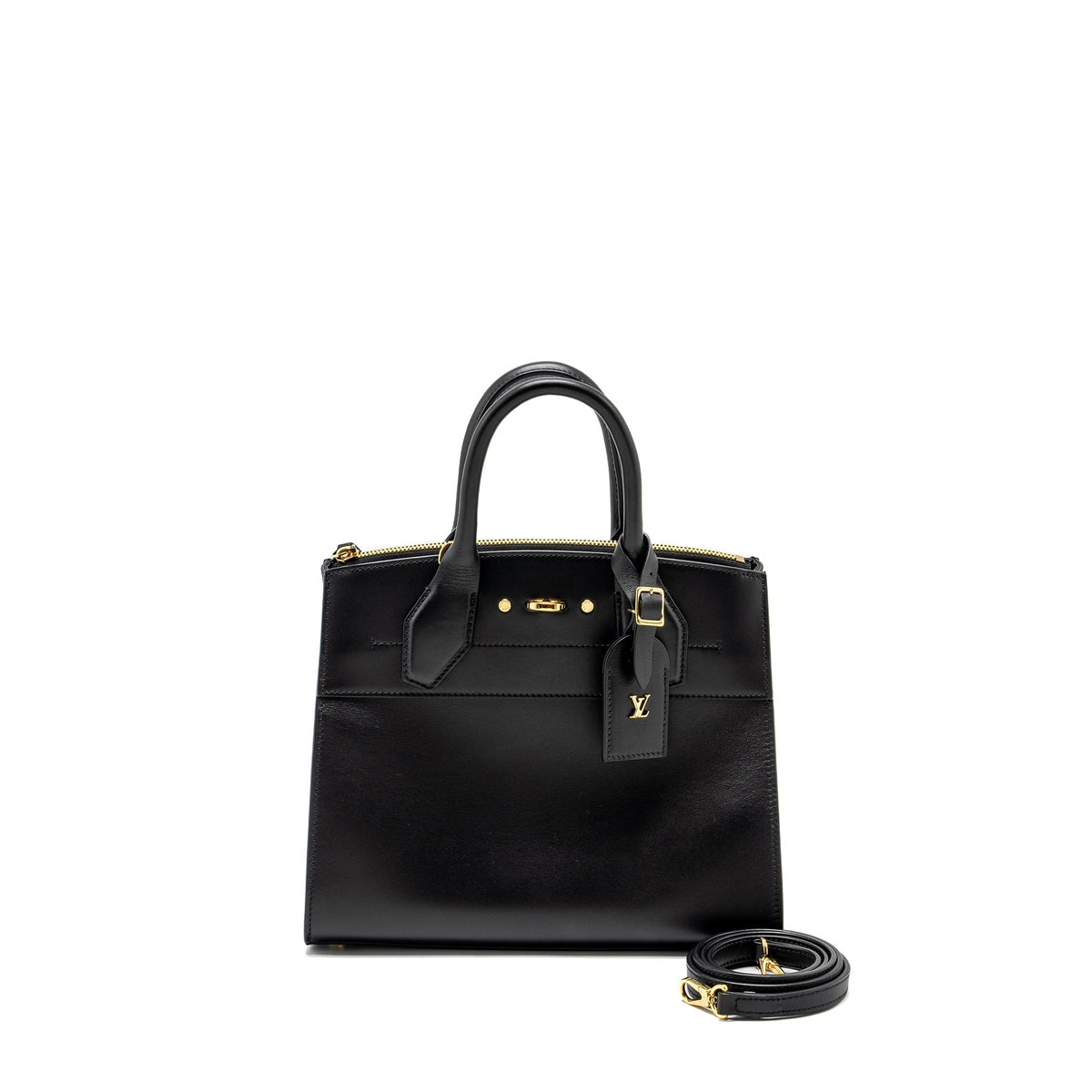 LOUIS VUITTON CITY STEAMER PM GRAINED CALFSKIN BLACK GHW