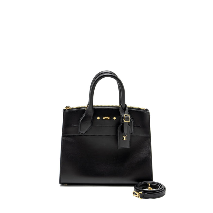 LOUIS VUITTON CITY STEAMER PM GRAINED CALFSKIN BLACK GHW