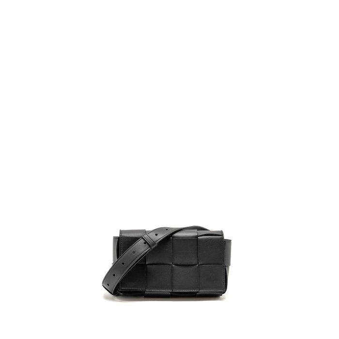 BOTTEGA VENETA CASSETTE BELT BAG CALFSKIN BLACK GHW