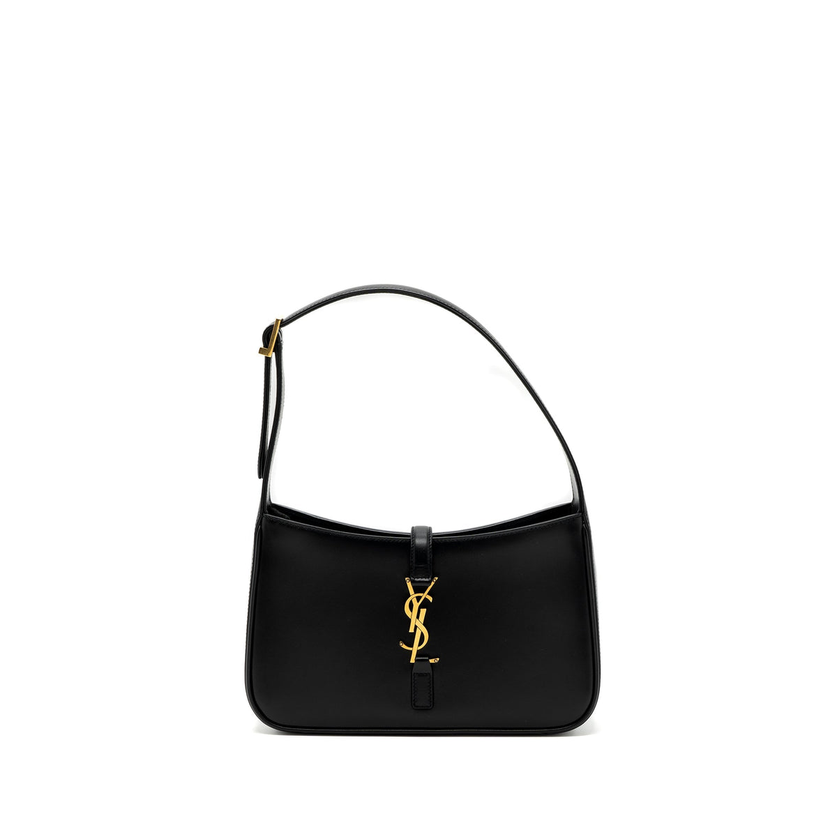 SAINT LAURENT/YSL LE 5 A 7 HOBO BAG SMOOTH CALFSKIN BLACK GHW