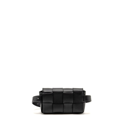 BOTTEGA VENETA CASSETTE BELT BAG CALFSKIN BLACK GHW