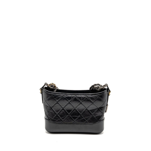 CHANEL SMALL GABRIELLE HOBO BAG CALFSKIN BLACK MULTICOLOR HARDWARE