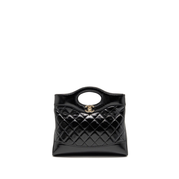 CHANEL 24S MINI 31 BAG SHINY LAMBSKIN BLACK LGHW (MICROCHIP)