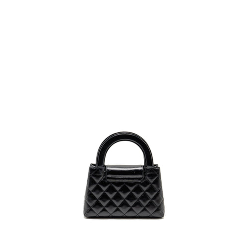CHANEL MINI KELLY SHOPPING TOTE BAG CALFSKIN BLACK GHW (MICROCHIP)