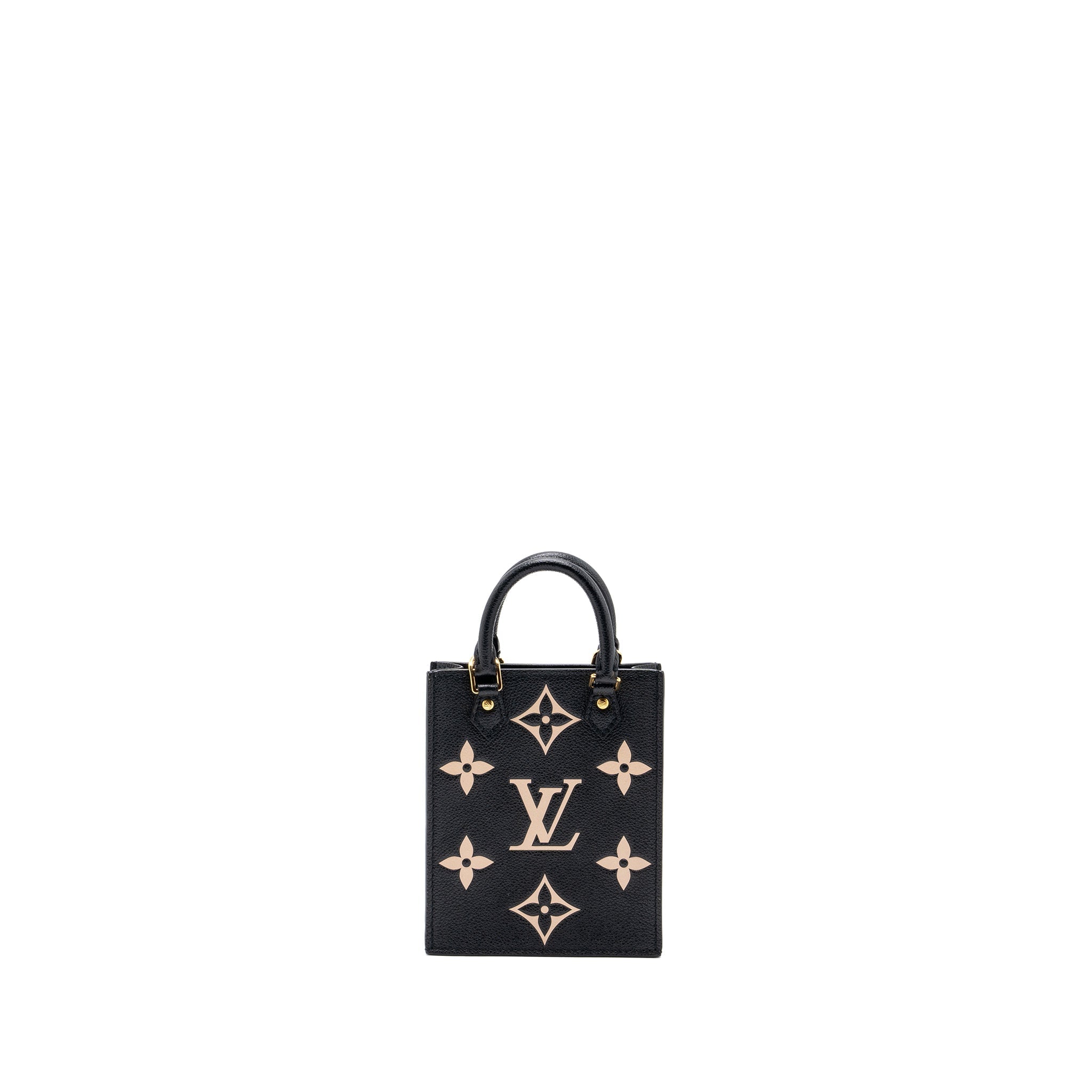 LOUIS VUITTON PETIT SAC PLAT MONOGRAM EMPREINTE BLACK/ BEIGE GHW (NEW VERSION)
