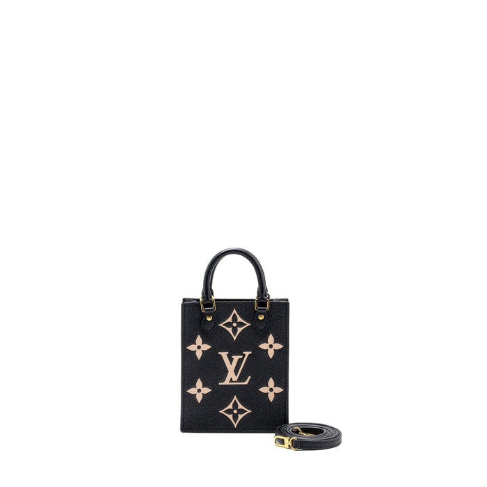 LOUIS VUITTON PETIT SAC PLAT MONOGRAM EMPREINTE BLACK/ BEIGE GHW (NEW VERSION)