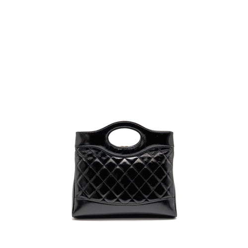 CHANEL 24S MINI 31 BAG SHINY LAMBSKIN BLACK LGHW (MICROCHIP)