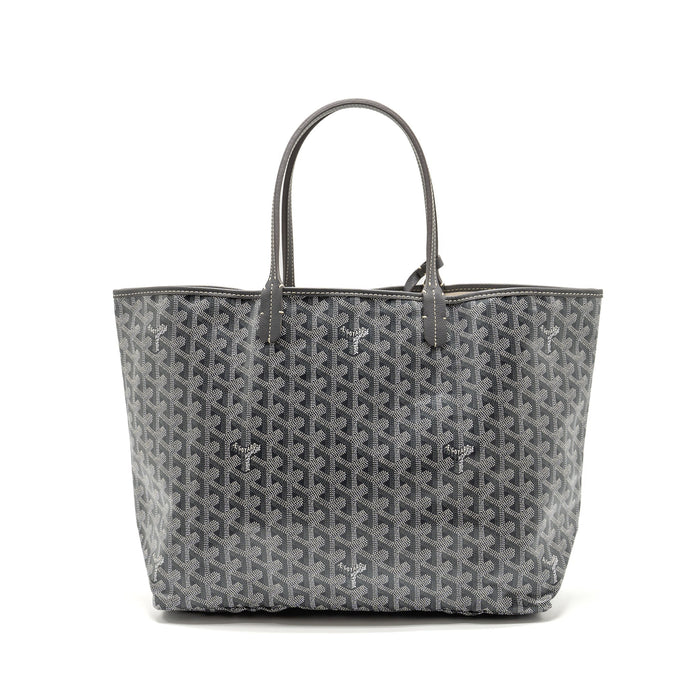 GOYARD SAINT LOUIS PM TOTE GOYARDINE CANVAS / CALFSKIN GREY