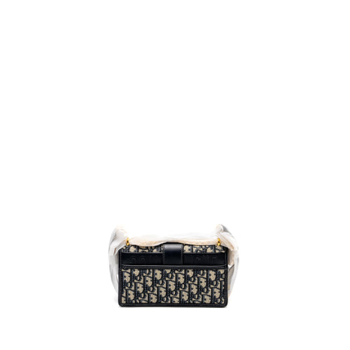 DIOR 30 MONTAIGNE EAST-WEST BAG WITH CHAIN OBLIQUE JACQUARD BLUE GHW