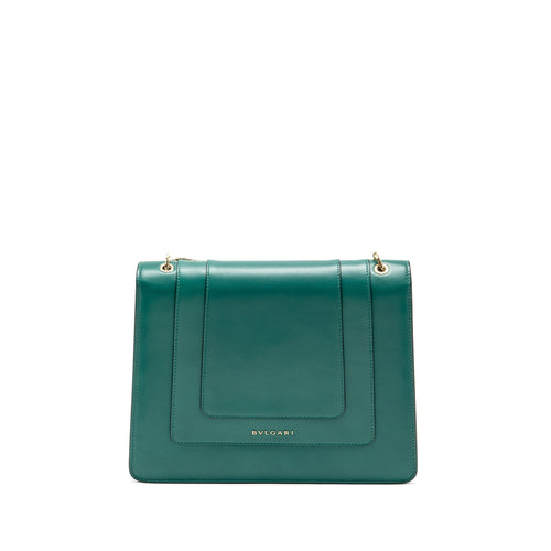 BVLGARI SERPENTI FOREVER SHOULDER BAG CALFSKIN GREEN LGHW