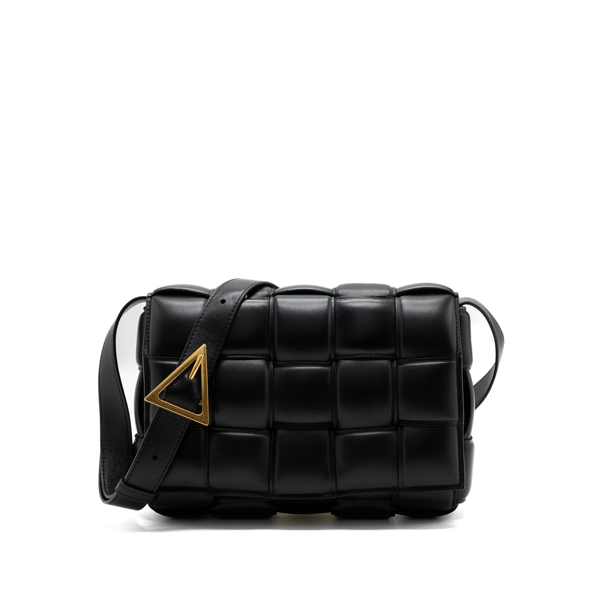 BOTTEGA VENETA PADDED CASSETTE LAMBSKIN BLACK GHW