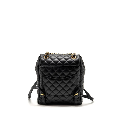 CHANEL URBAN SPIRIT FLAP BACKPACK LAMBSKIN BLACK GHW