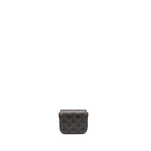 CELINE CLAUDE TRIOMPHE CANVAS / CALFSKIN TAN GHW