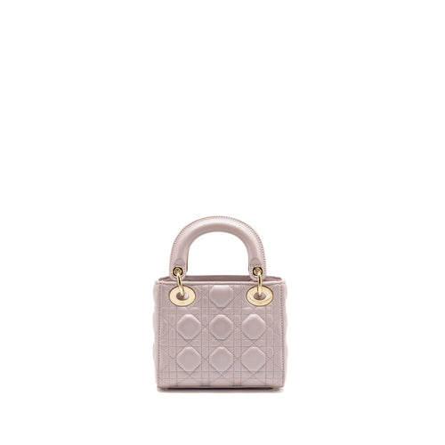 DIOR MINI LADY DIOR LAMBSKIN LIGHT PINK LGHW