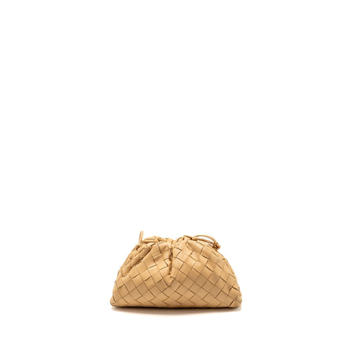 BOTTEGA VENETA MINI POUCH INTRECCIATO LAMBSKIN BEIGE