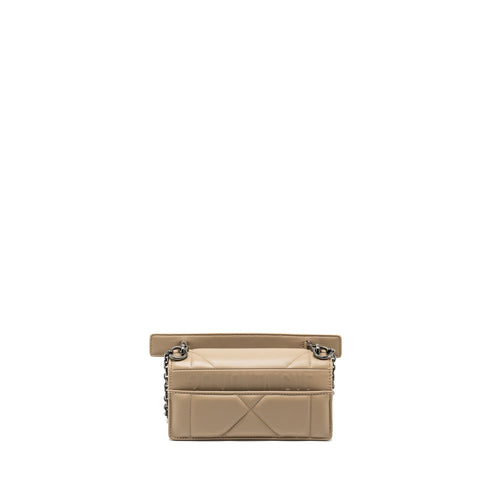DIOR 30 MONTAIGNE POUCH WITH SHOULDER STRAP LAMBSKIN BEIGE BLACK HARDWARE
