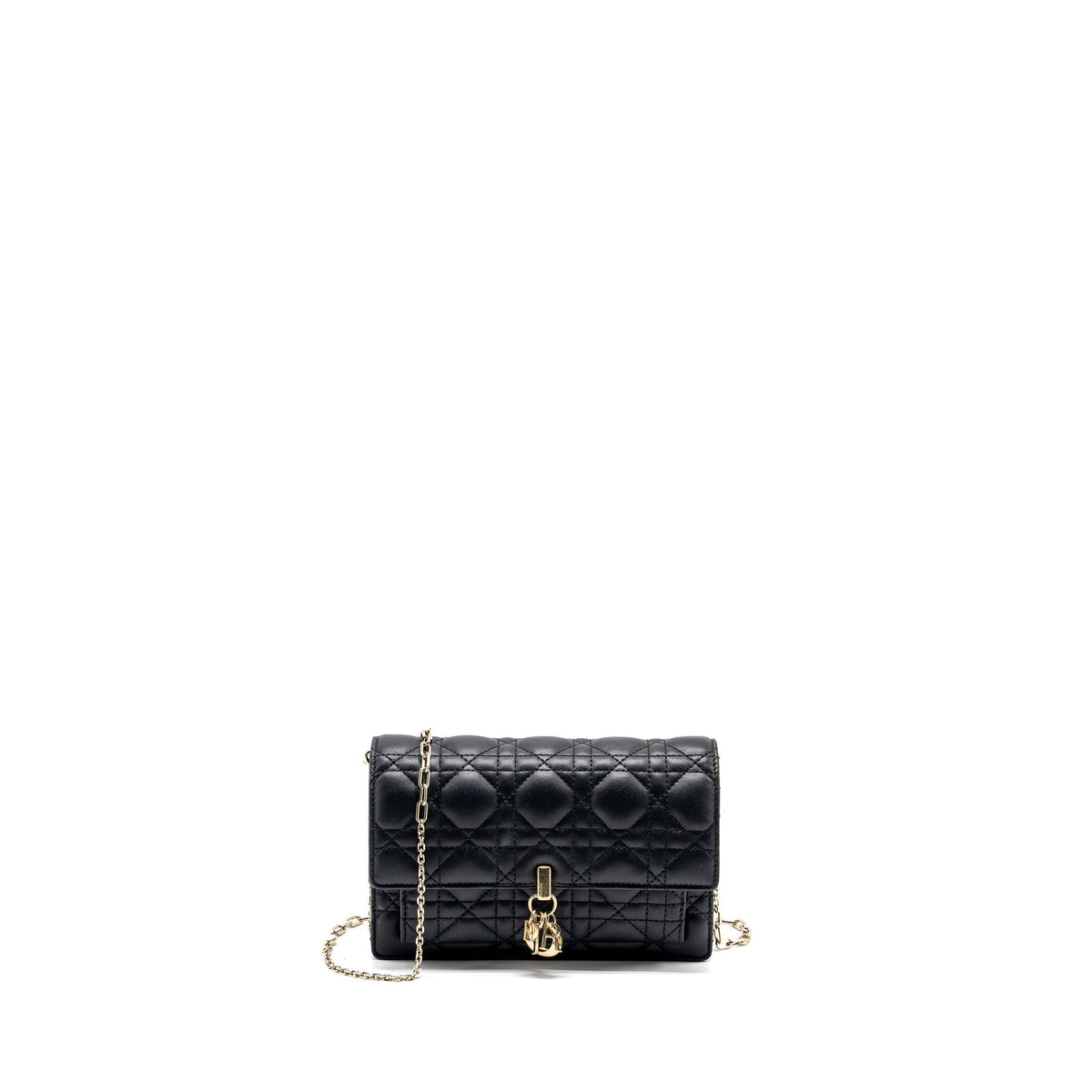 DIOR MY DIOR DAILY CHAIN POUCH LAMBSKIN BLACK LGHW
