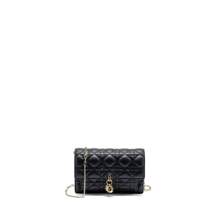 DIOR MY DIOR DAILY CHAIN POUCH LAMBSKIN BLACK LGHW