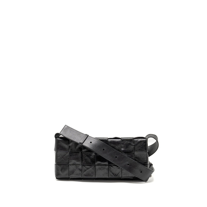 BOTTEGA VENETA CASSETTE BAG AGED CALFSKIN BLACK SHW