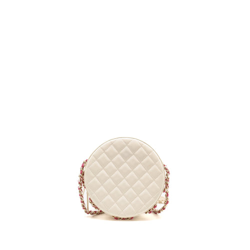 CHANEL 19C LA PAUSA LIFESAVER BAG LAMBSKIN/PVC PINK/WHITE LGHW