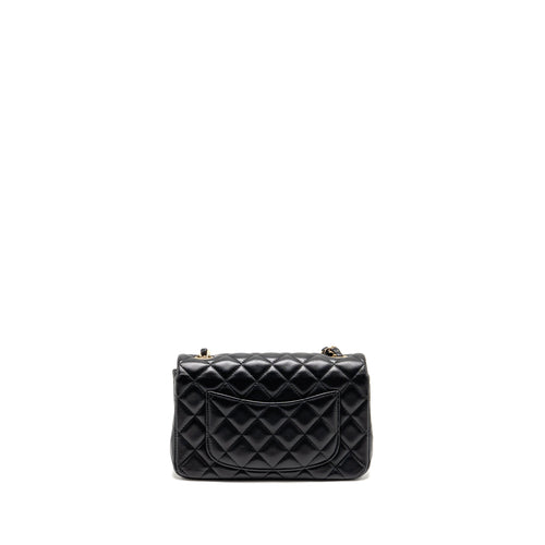 CHANEL MINI RECTANGULAR FLAP BAG LAMBSKIN BLACK LGHW
