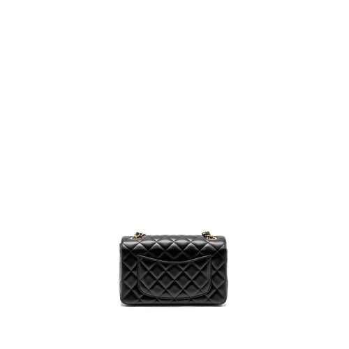 CHANEL MINI RECTANGULAR FLAP BAG LAMBSKIN BLACK LGHW (MICROCHIP)