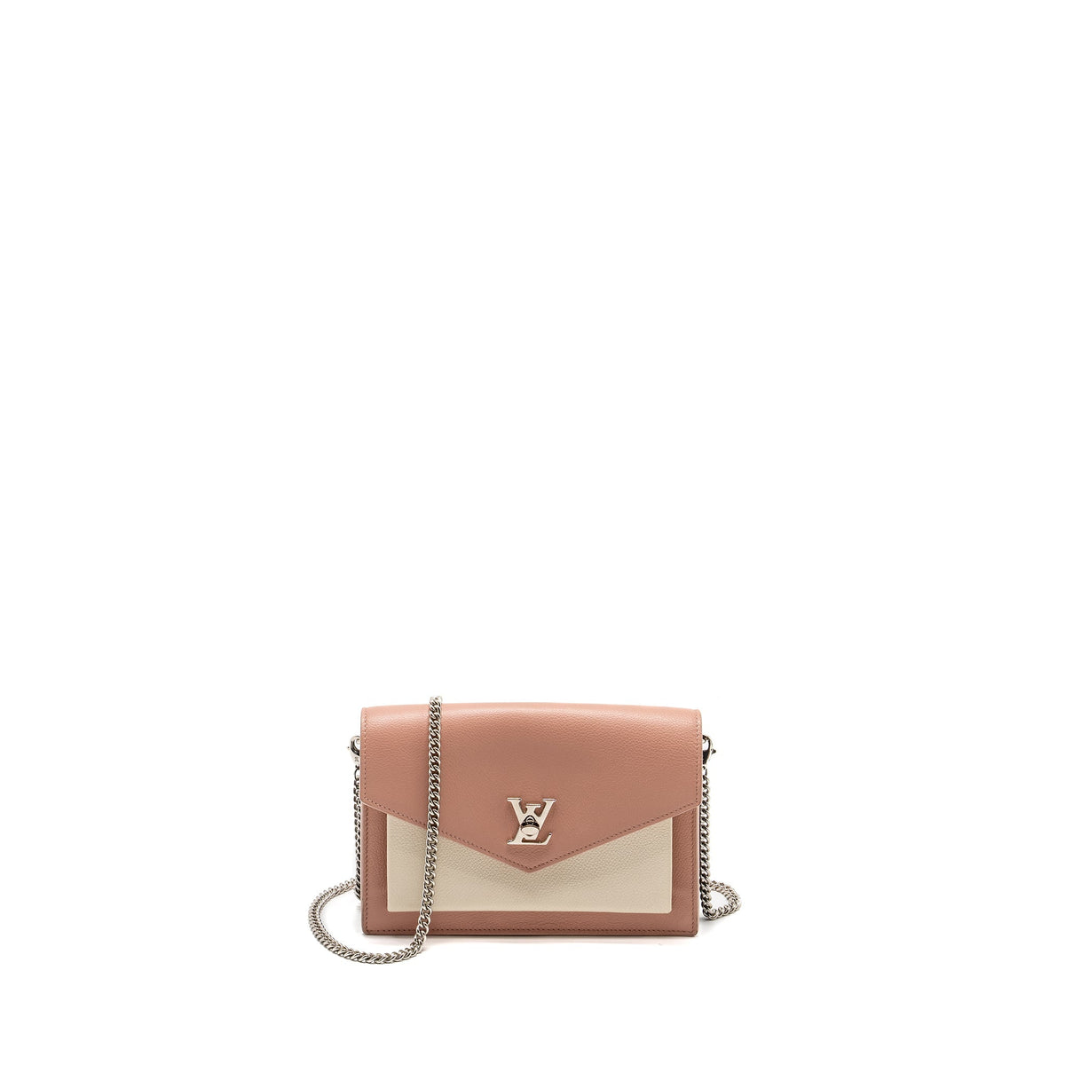 LOUIS VUITTON MY LOCK ME CHAIN POCHETTE CALFSKIN PINK/CREAMY WHITE SHW