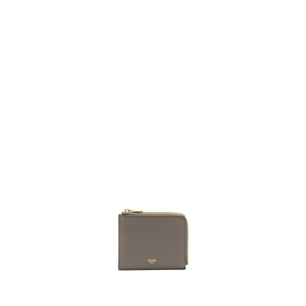 CELINE ZIPPED PURSE WITH REMOVABLE CARD HOLDER CALFSKIN / LAMBSKIN GREY / LIGHT BLUE GHW