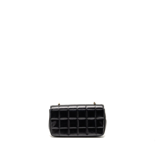 CHANEL CAMELLIA MINI FLAP SHOULDER BAG LAMBSKIN BLACK GHW