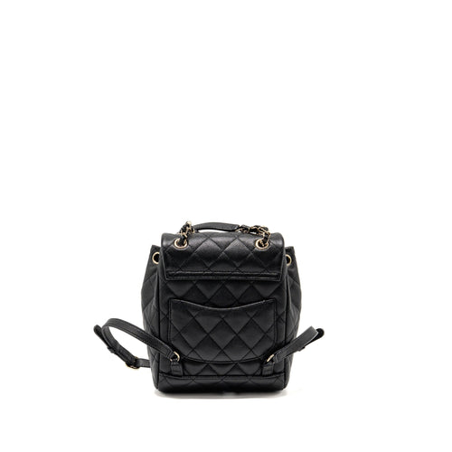 CHANEL QUILTED MINI BACKPACK CAVIAR BLACK LGHW (MICROCHIP)