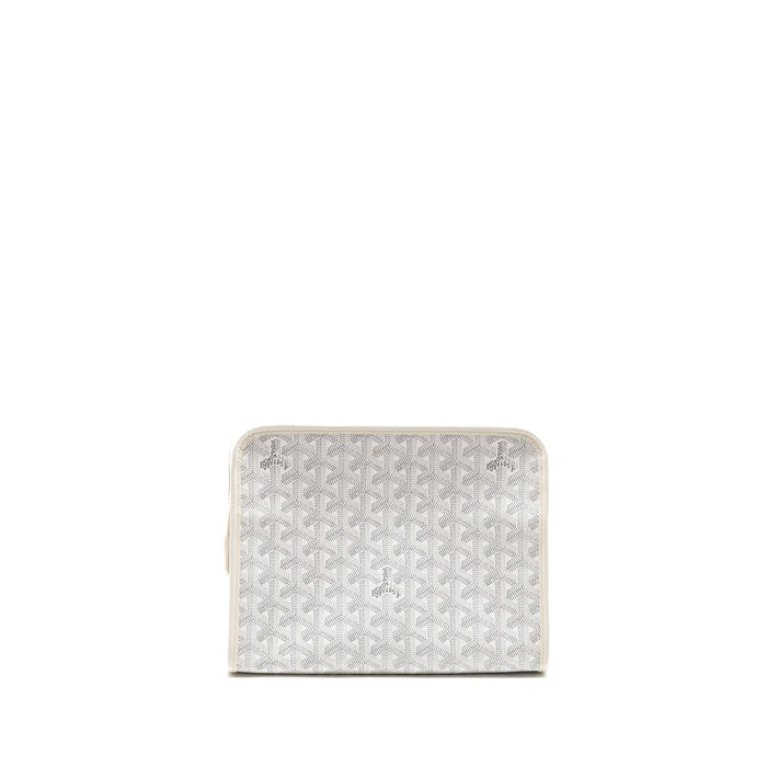 GOYARD JOUVENCE MM TOILETRY BAG GOYARDINE CANVAS WHITE SHW