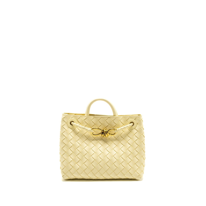 BOTTEGA VENETA SMALL ANDIAMO BAG LAMBSKIN LIGHT YELLOW GHW