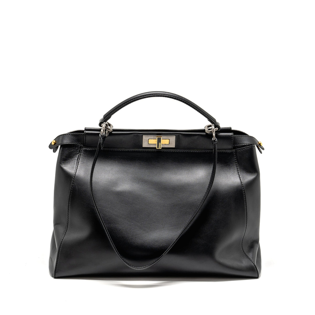 FENDI LARGE PEEKABOO BAG CALFSKIN BLACK GHW