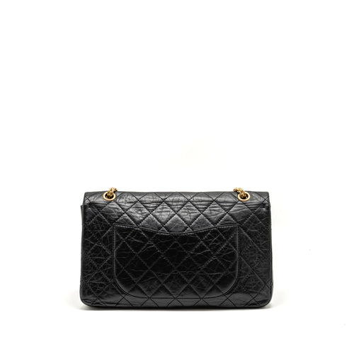 CHANEL MAXI 2.55 REISSUE DOUBLE FLAP BAG AGED CALFSKIN BLACK GHW